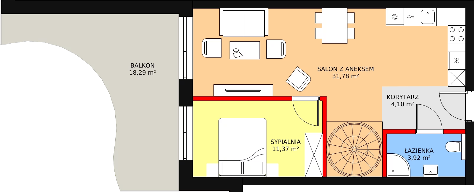 Apartament 51,17 m², piętro 5, oferta nr D/5.13, Rogowo Pearl, Rogowo, ul. Rezydencyjna