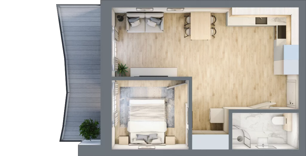 2 pokoje, apartament 41,60 m², piętro 4, oferta nr G/4.18, Rogowo Pearl, Rogowo, ul. Rezydencyjna
