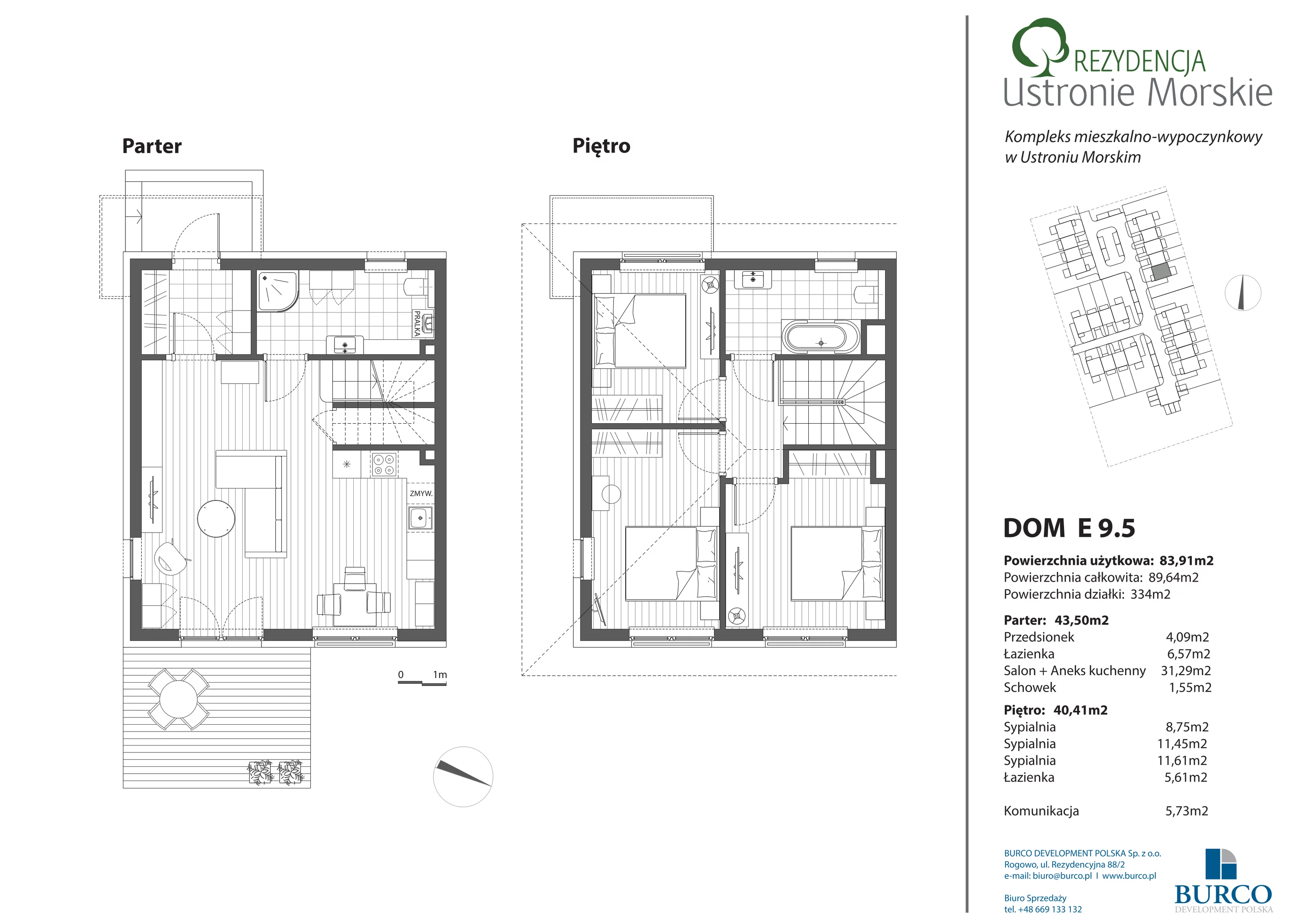 Dom 89,64 m², oferta nr E9.5, Rezydencja Ustronie Morskie - domy szeregowe z ogrodem i basenem, Ustronie Morskie, ul. Zachodnia