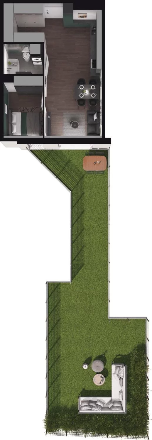 2 pokoje, mieszkanie 44,02 m², parter, oferta nr M.0.1, Viva Piastów, Piastów, ul. Emilii Plater 13