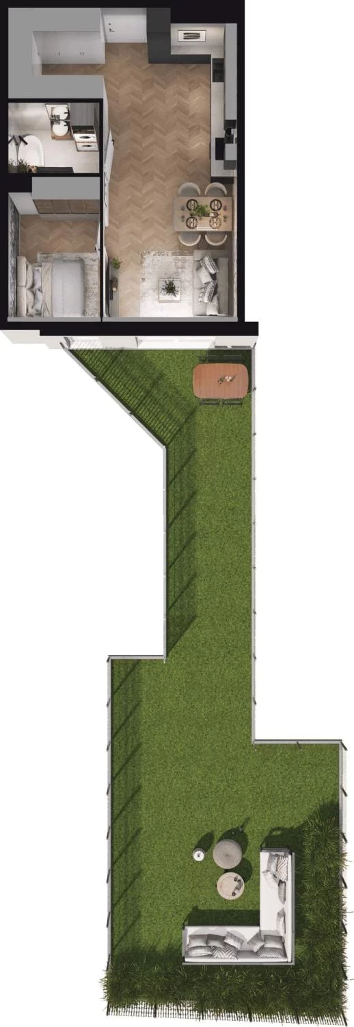 2 pokoje, mieszkanie 44,02 m², parter, oferta nr M.0.1, Viva Piastów, Piastów, ul. Emilii Plater 13