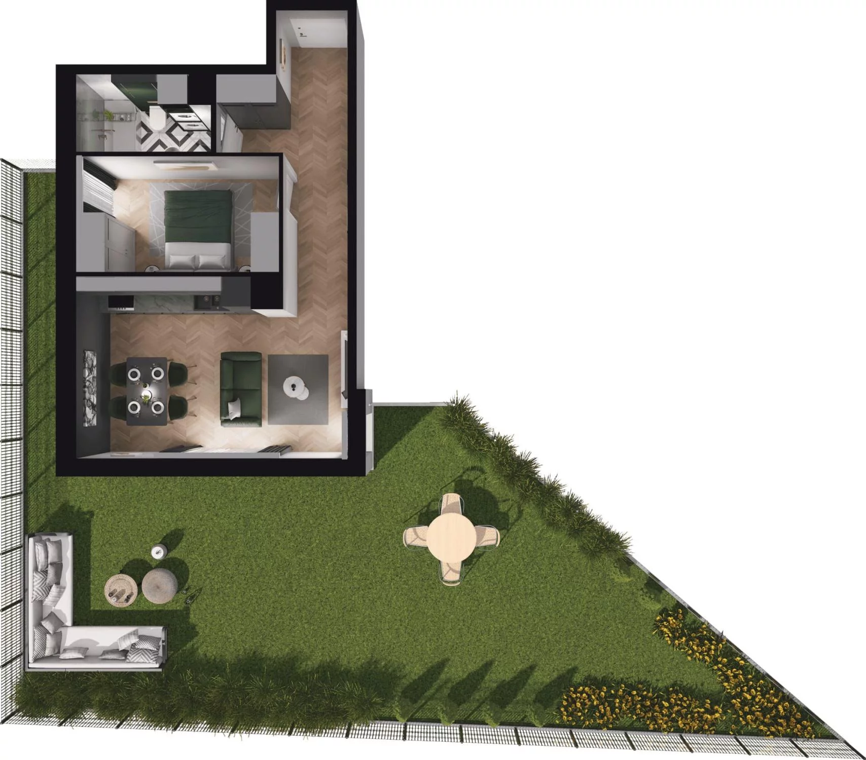 2 pokoje, mieszkanie 42,85 m², parter, oferta nr M.0.5, Viva Piastów, Piastów, ul. Emilii Plater 13