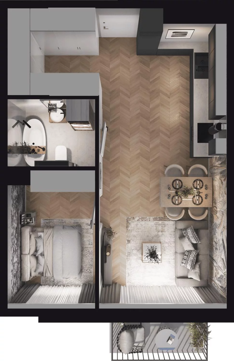 2 pokoje, mieszkanie 44,02 m², piętro 1, oferta nr M.1.14, Viva Piastów, Piastów, ul. Emilii Plater 13