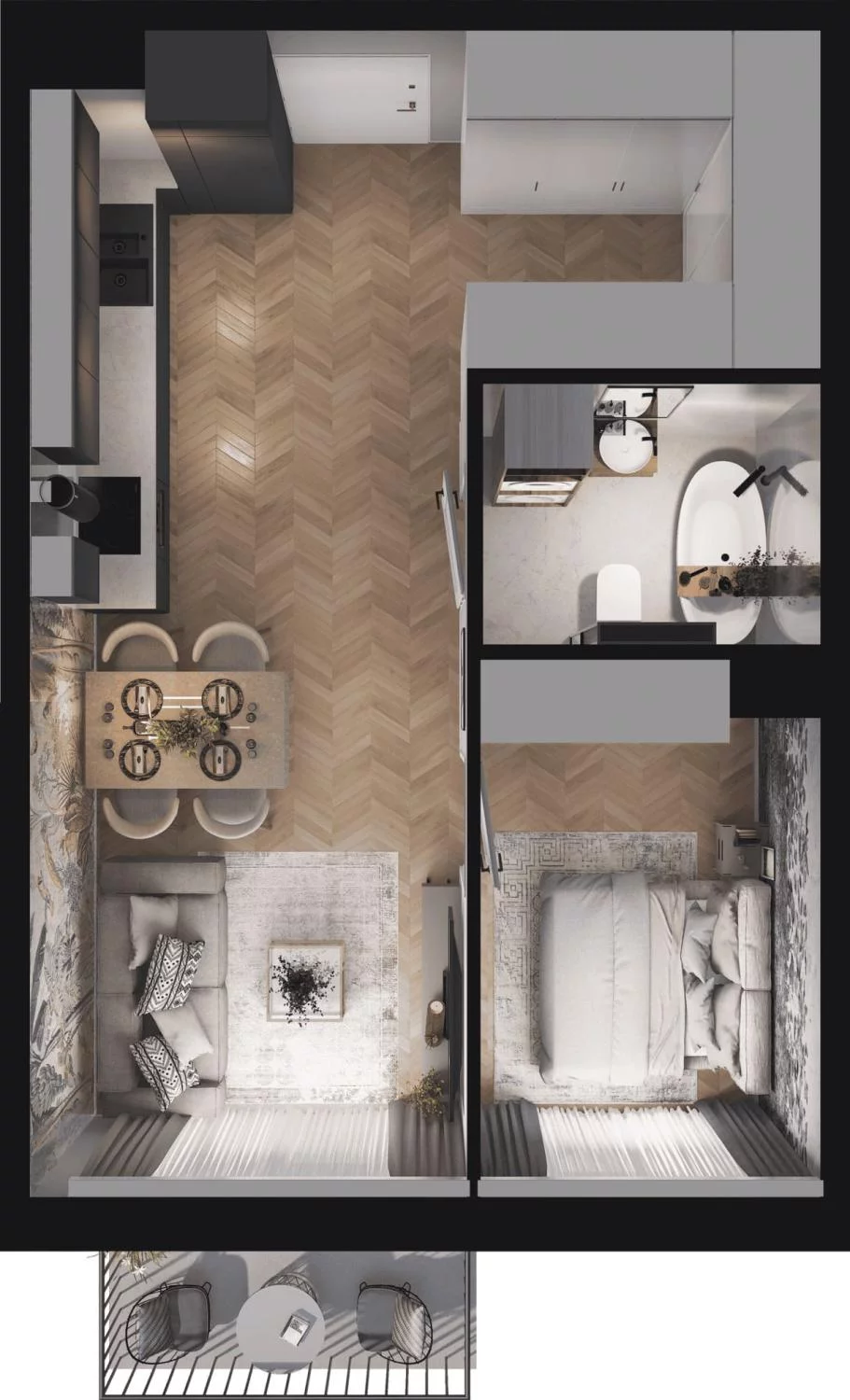 2 pokoje, mieszkanie 41,08 m², piętro 1, oferta nr M.1.15, Viva Piastów, Piastów, ul. Emilii Plater 13