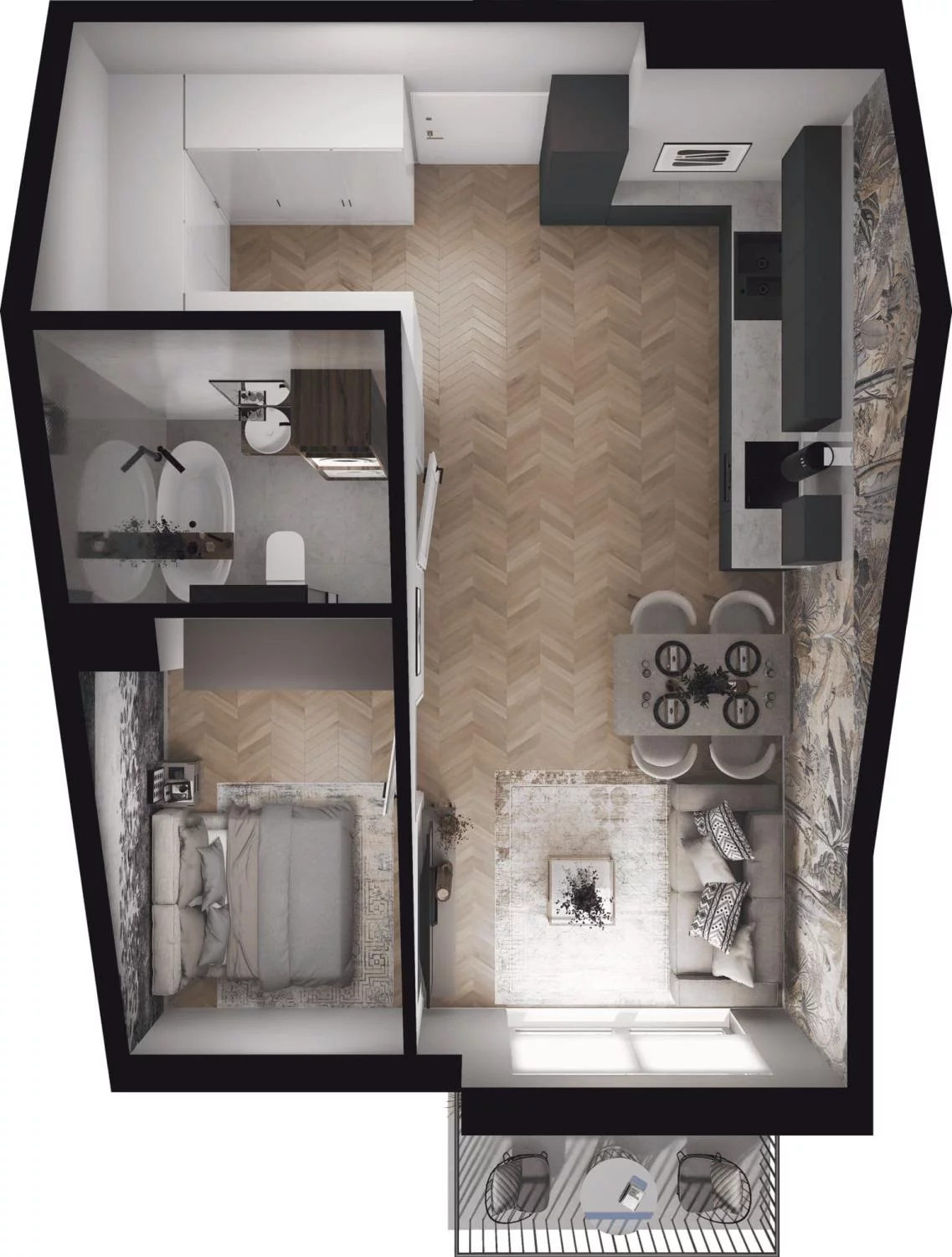2 pokoje, mieszkanie 42,89 m², piętro 3, oferta nr M.3.44, Viva Piastów, Piastów, ul. Emilii Plater 13