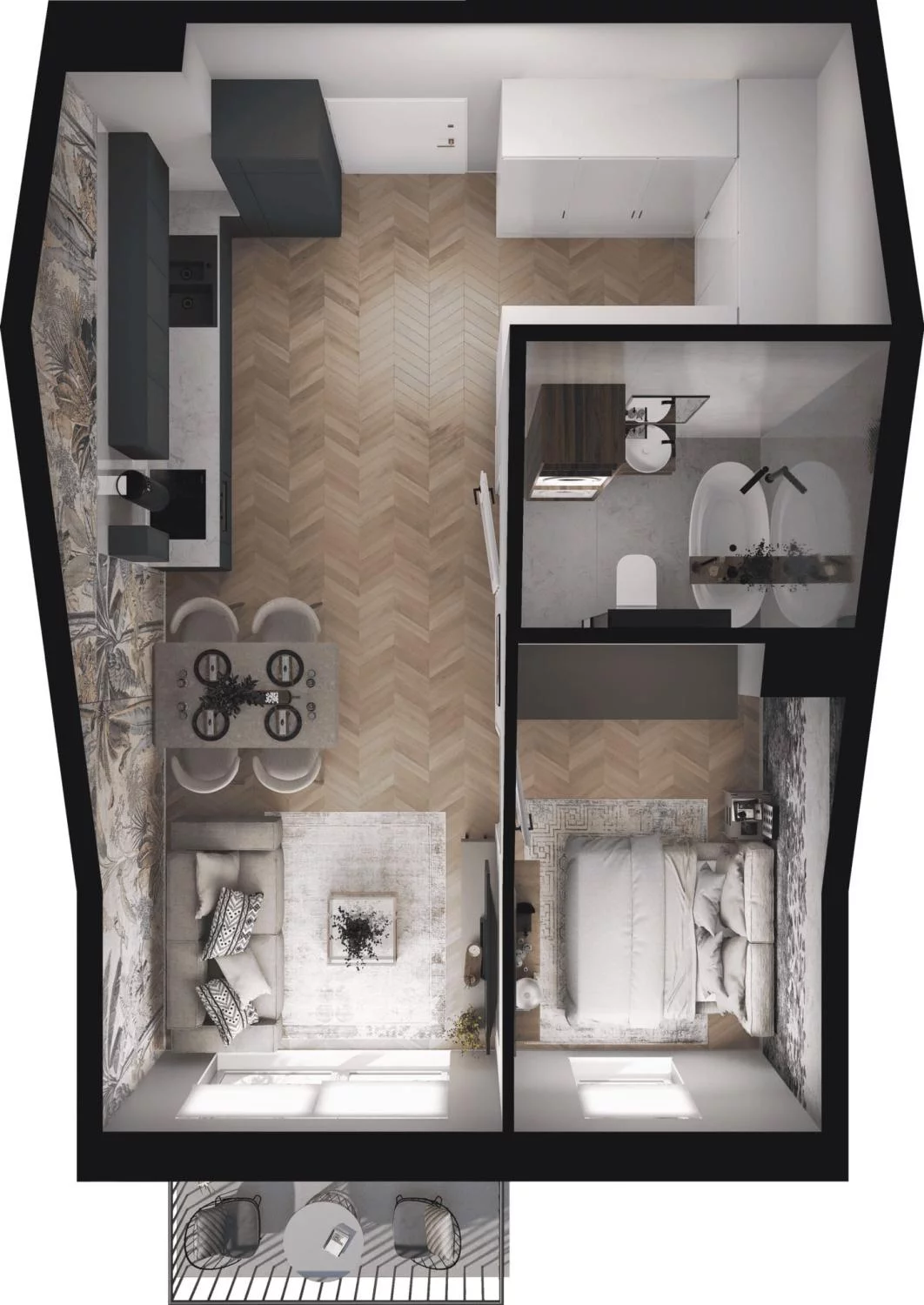 2 pokoje, mieszkanie 41,08 m², piętro 3, oferta nr M.3.45, Viva Piastów, Piastów, ul. Emilii Plater 13