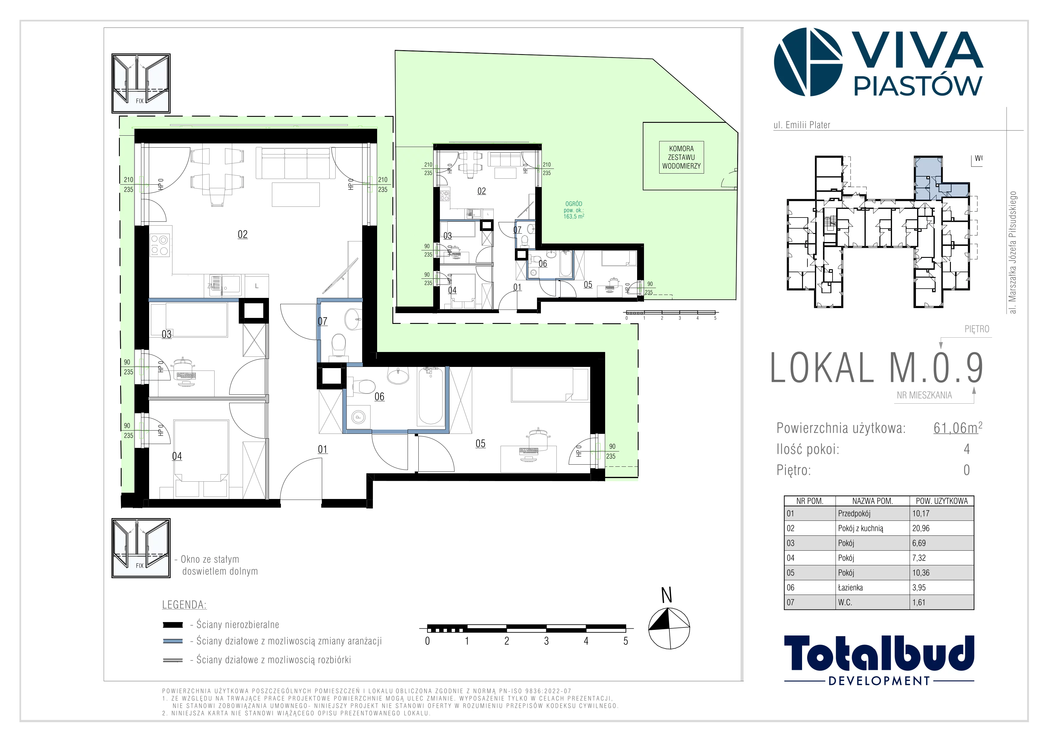 4 pokoje, mieszkanie 61,06 m², parter, oferta nr M.0.9, Viva Piastów, Piastów, ul. Emilii Plater 13