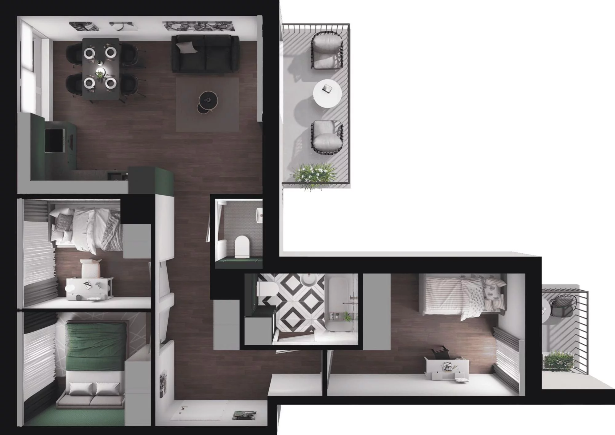 4 pokoje, mieszkanie 61,07 m², piętro 1, oferta nr M.1.22, Viva Piastów, Piastów, ul. Emilii Plater 13