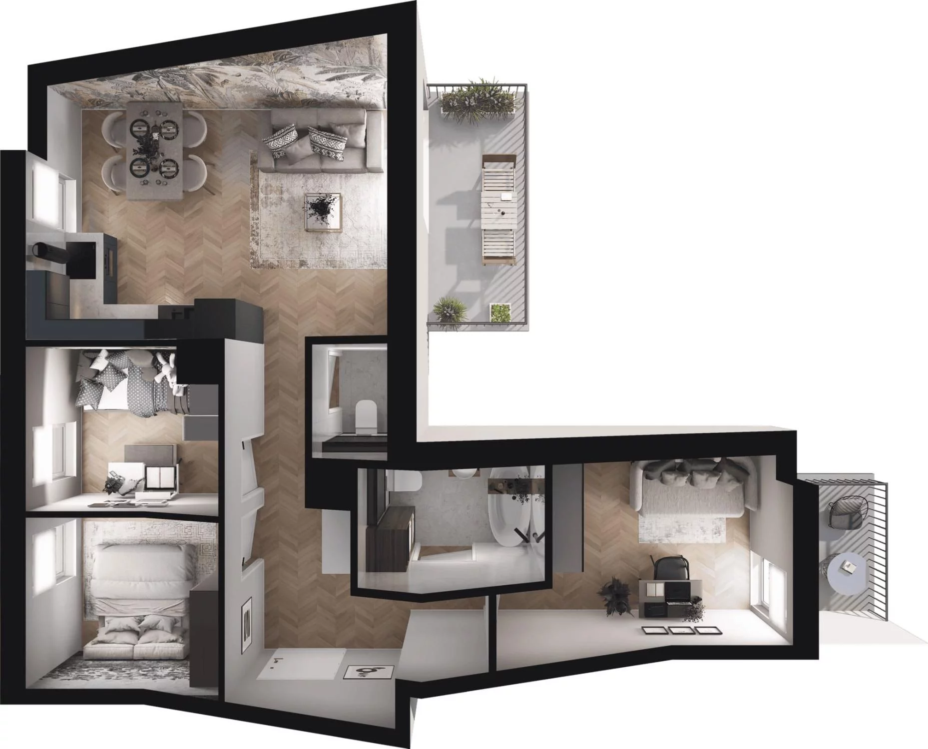 4 pokoje, mieszkanie 59,52 m², piętro 3, oferta nr M.3.52, Viva Piastów, Piastów, ul. Emilii Plater 13