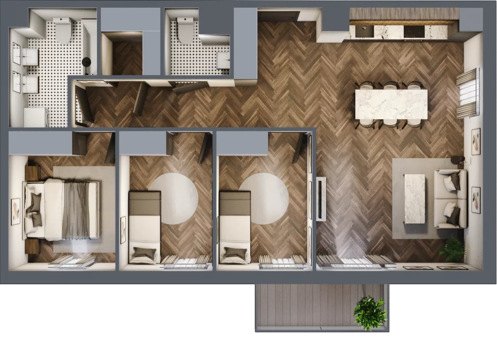 4 pokoje, mieszkanie 77,11 m², piętro 1, oferta nr A.1.14, Jabłonova, Piaseczno, ul. Jabłoniowa