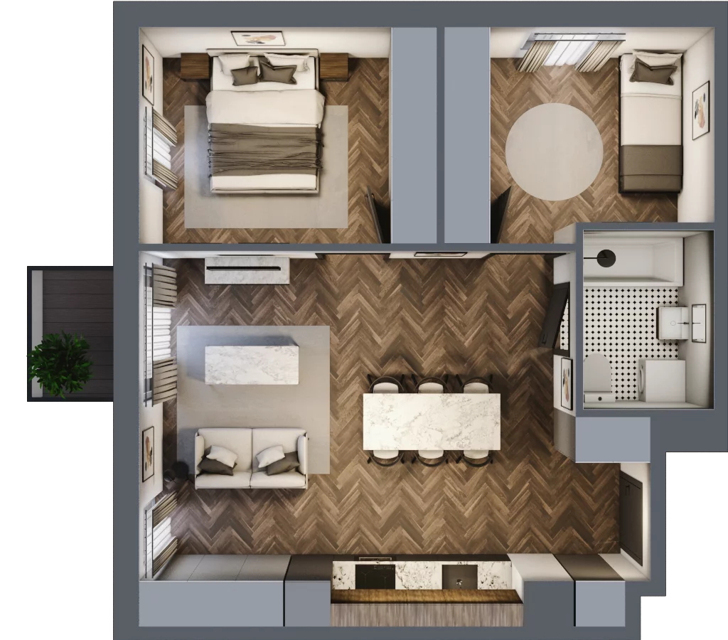 3 pokoje, mieszkanie 55,08 m², piętro 1, oferta nr A.1.16, Jabłonova, Piaseczno, ul. Jabłoniowa