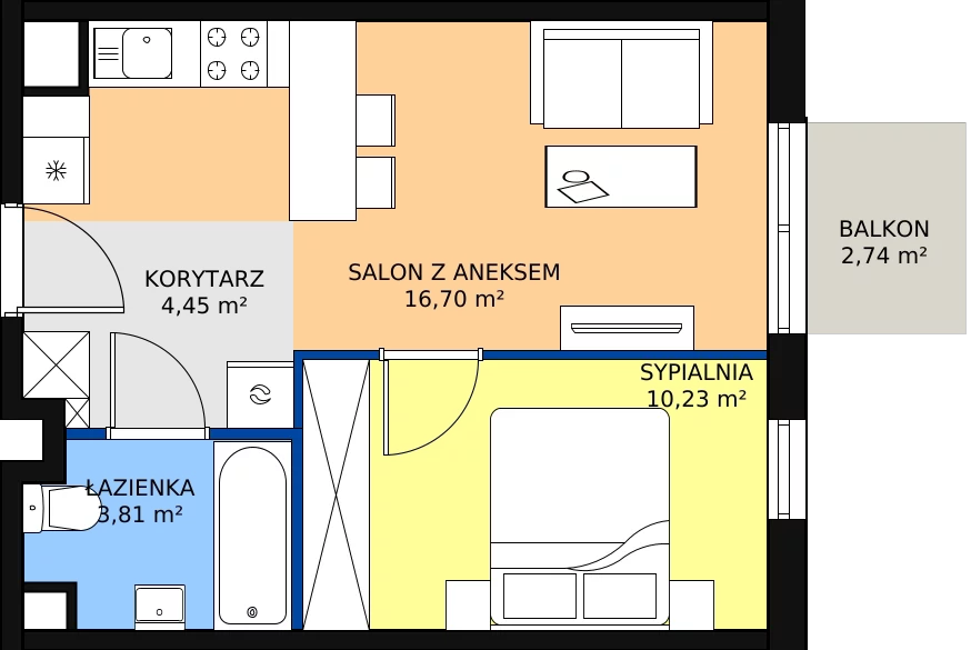 Zalety mieszkania 35.19 m², A.3.26
