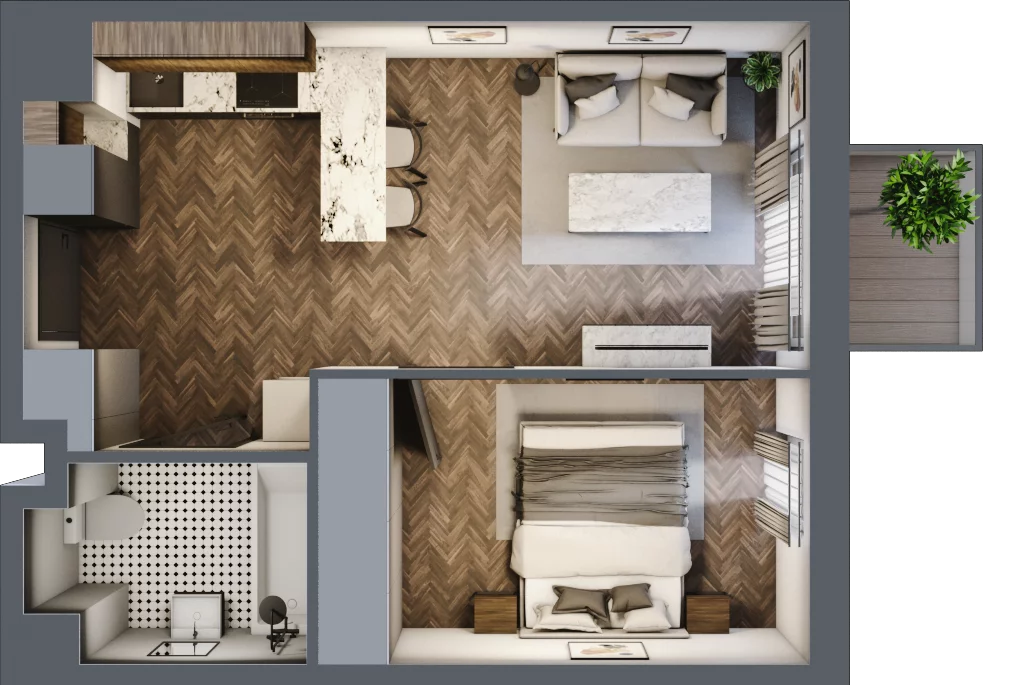 2 pokoje, mieszkanie 35,19 m², piętro 3, oferta nr A.3.26, Jabłonova, Piaseczno, ul. Jabłoniowa
