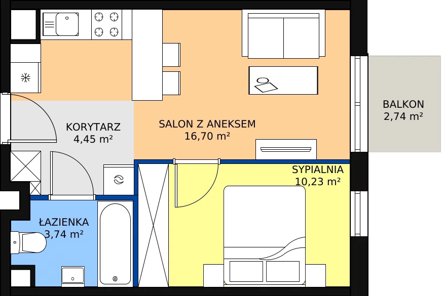 Zalety mieszkania 35.12 m², A.4.34