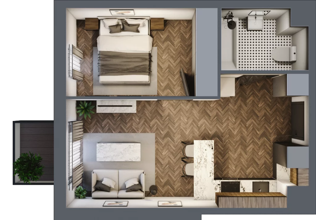 2 pokoje, mieszkanie 35,69 m², piętro 4, oferta nr A.4.38, Jabłonova, Piaseczno, ul. Jabłoniowa