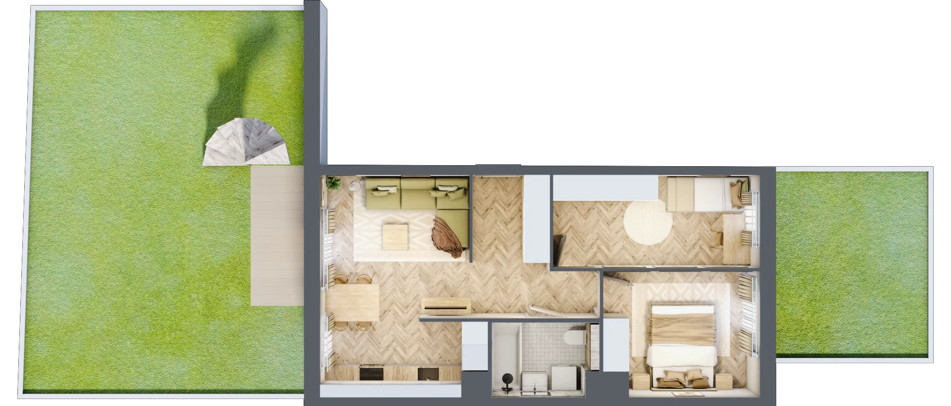 3 pokoje, mieszkanie 50,93 m², parter, oferta nr A.P0.02, Mirabelki 5, Warszawa, Białołęka, Brzeziny, ul. Mirabelki 5