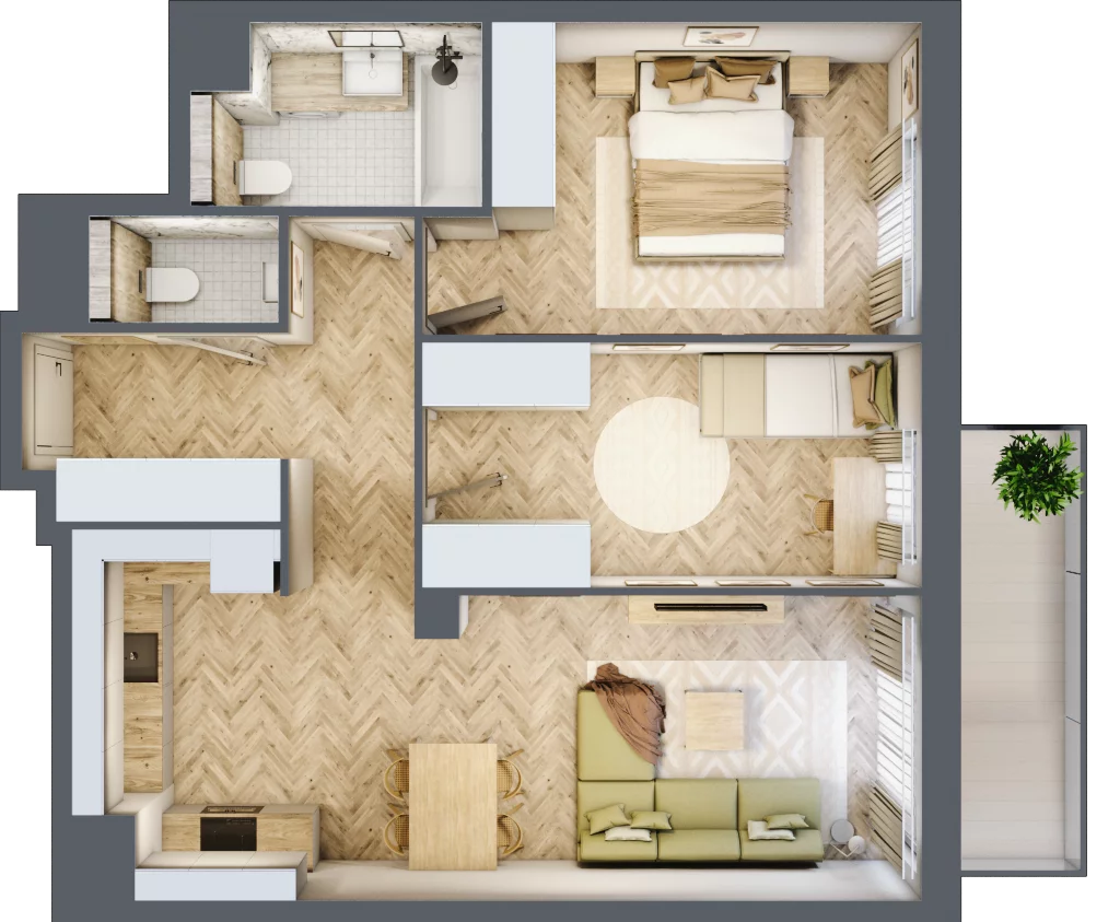 3 pokoje, mieszkanie 63,32 m², piętro 1, oferta nr B.P1.19, Mirabelki 5, Warszawa, Białołęka, Brzeziny, ul. Mirabelki 5