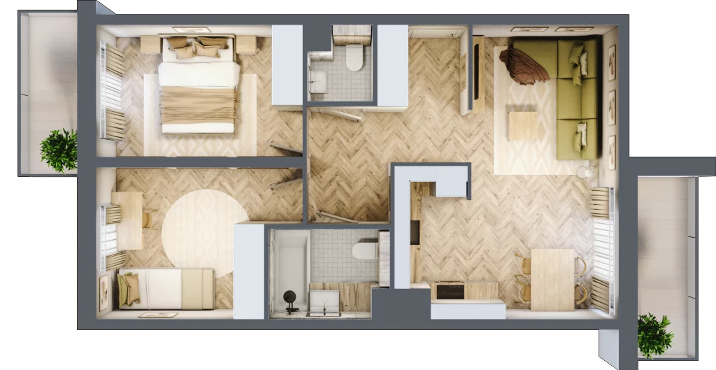 3 pokoje, mieszkanie 55,99 m², piętro 2, oferta nr B.P2.37, Mirabelki 5, Warszawa, Białołęka, Brzeziny, ul. Mirabelki 5