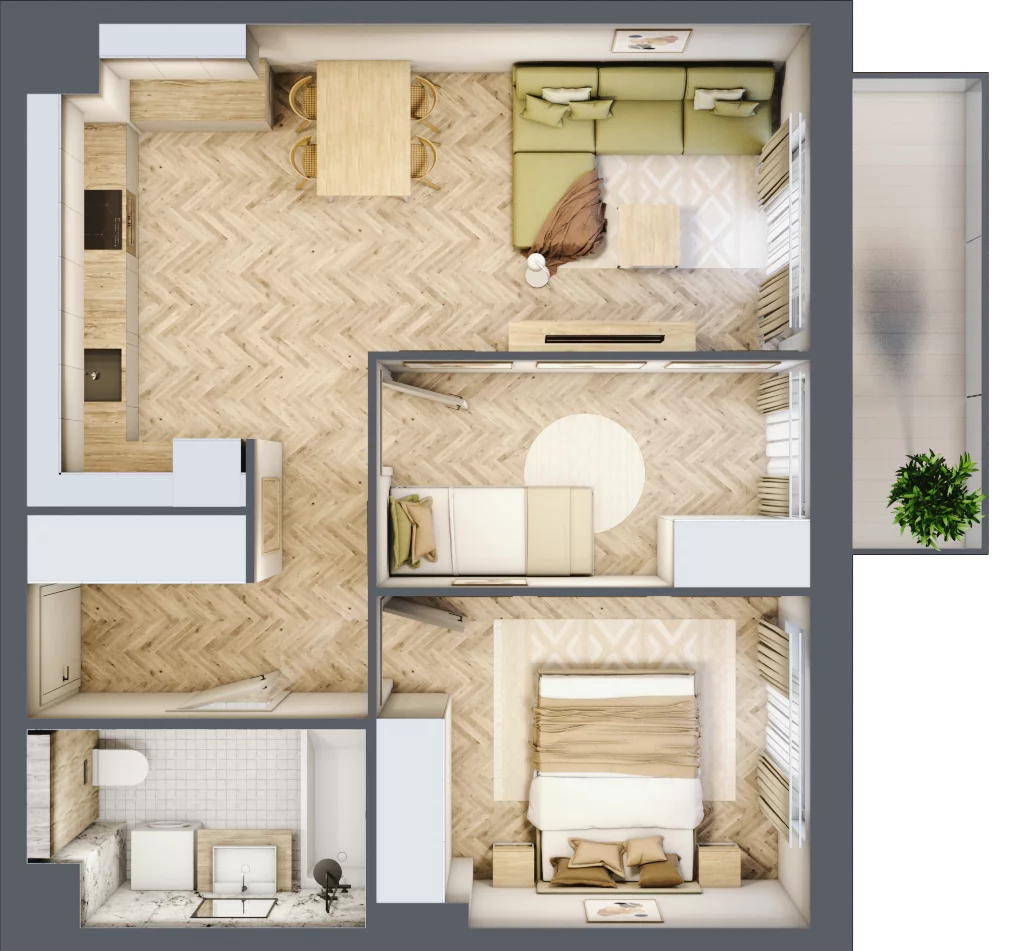 3 pokoje, mieszkanie 52,99 m², piętro 1, oferta nr C.P1.61, Mirabelki 5, Warszawa, Białołęka, Brzeziny, ul. Mirabelki 5