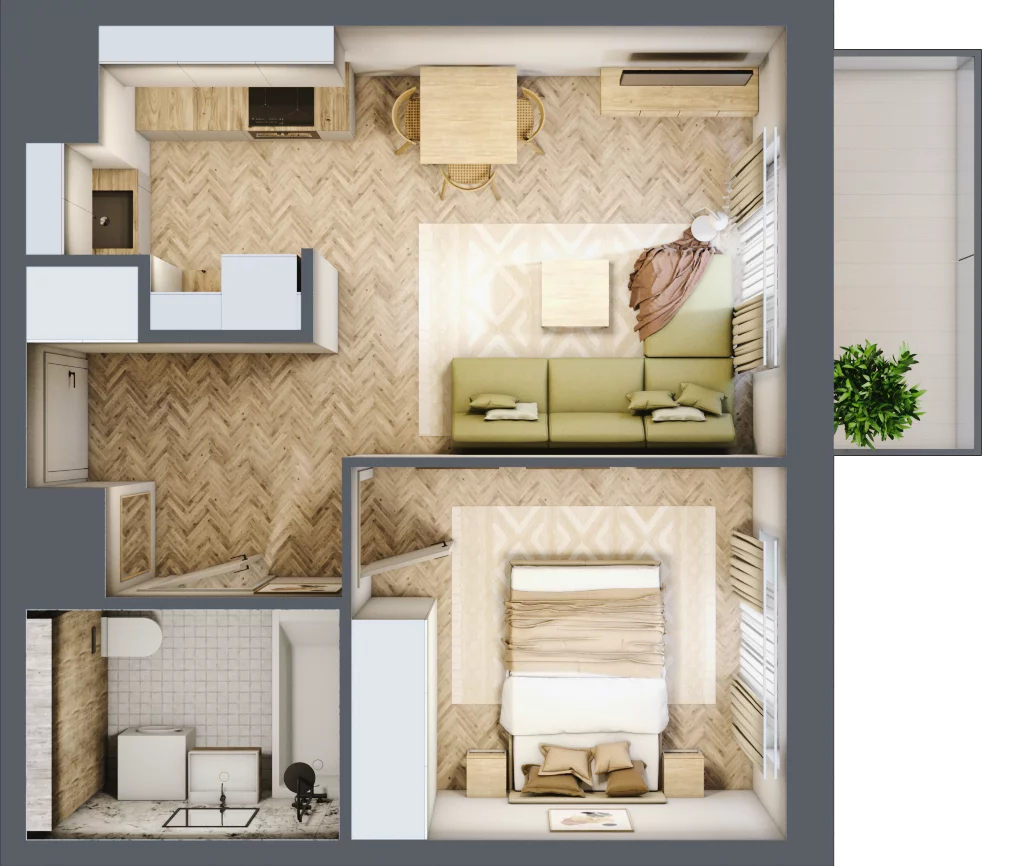 2 pokoje, mieszkanie 37,07 m², piętro 2, oferta nr C.P2.70, Mirabelki 5, Warszawa, Białołęka, Brzeziny, ul. Mirabelki 5