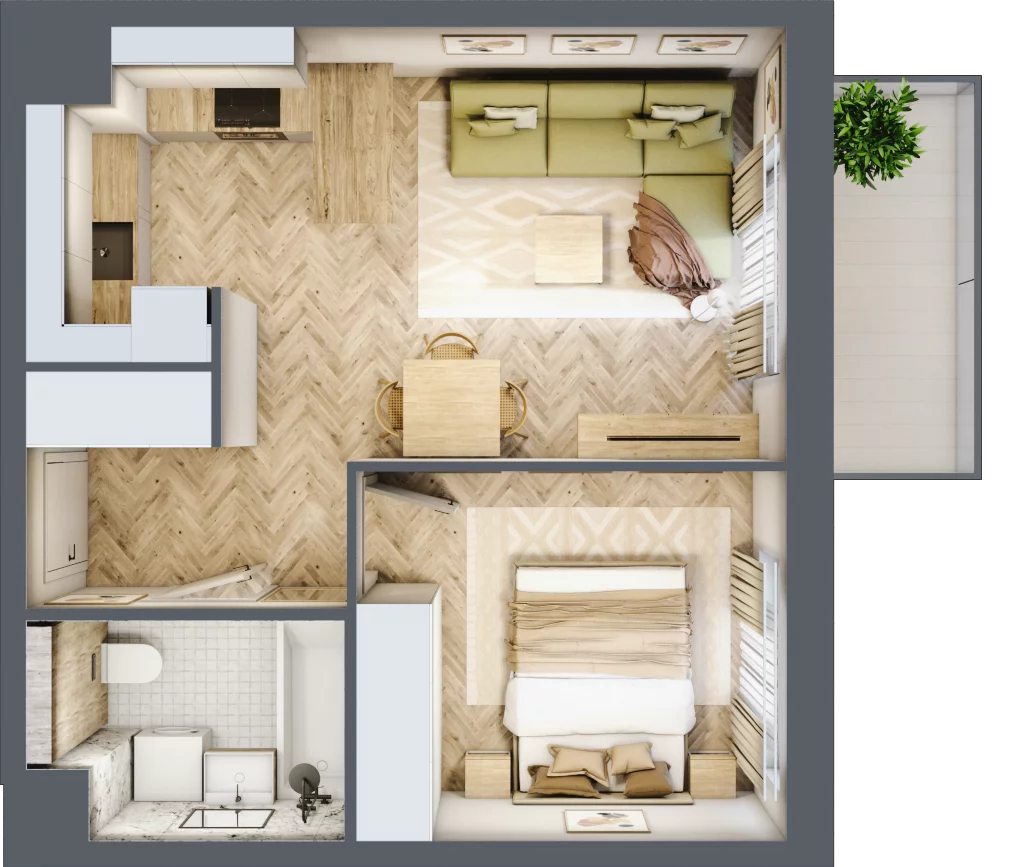 2 pokoje, mieszkanie 37,60 m², piętro 2, oferta nr C.P2.71, Mirabelki 5, Warszawa, Białołęka, Brzeziny, ul. Mirabelki 5