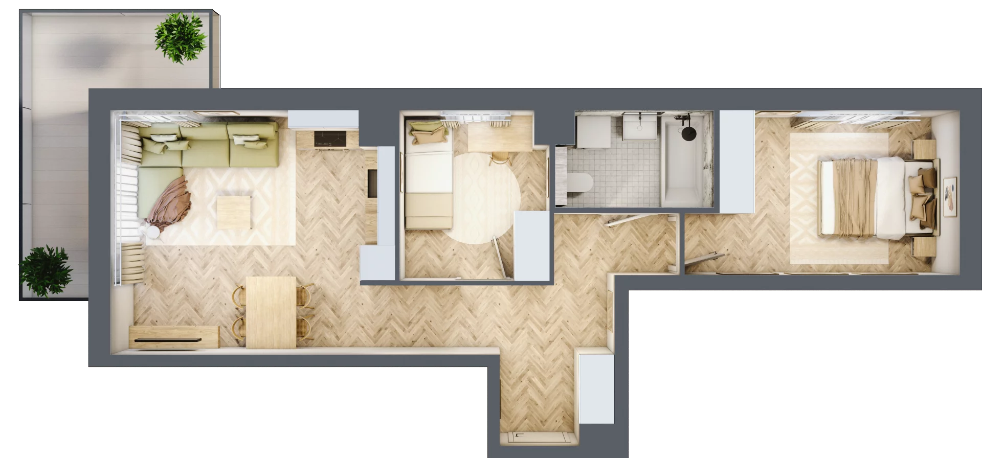 3 pokoje, mieszkanie 53,70 m², piętro 1, oferta nr D.P1.87, Mirabelki 5, Warszawa, Białołęka, Brzeziny, ul. Mirabelki 5