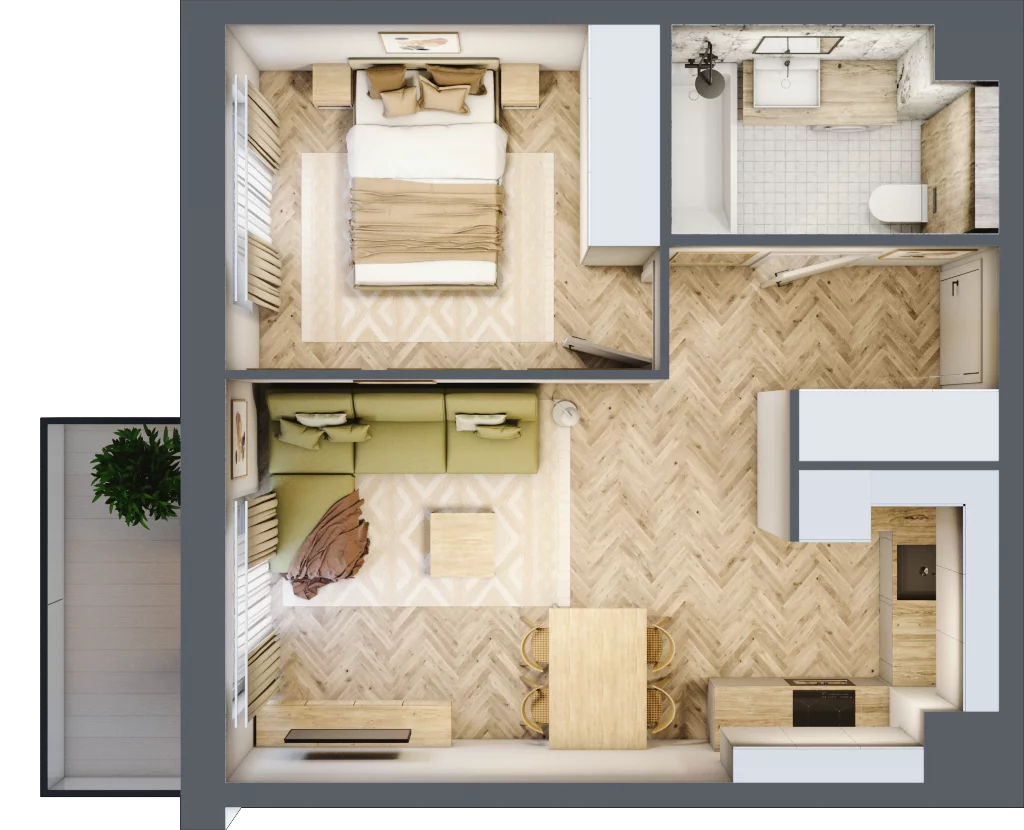 2 pokoje, mieszkanie 39,56 m², piętro 2, oferta nr D.P2.92, Mirabelki 5, Warszawa, Białołęka, Brzeziny, ul. Mirabelki 5