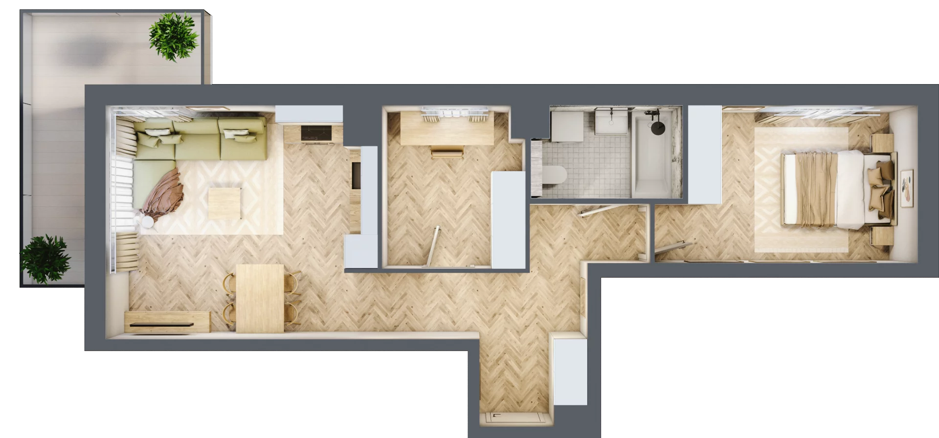 3 pokoje, mieszkanie 53,58 m², piętro 2, oferta nr D.P2.93, Mirabelki 5, Warszawa, Białołęka, Brzeziny, ul. Mirabelki 5