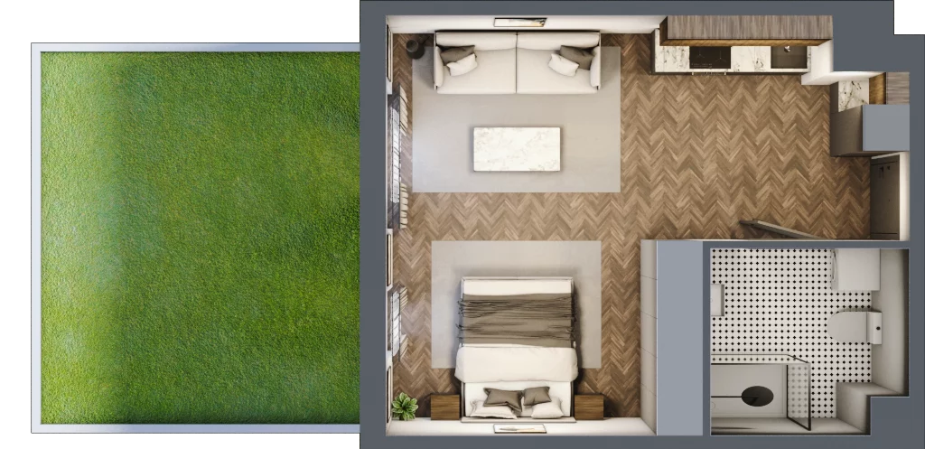 1 pokój, mieszkanie 35,30 m², parter, oferta nr B.0.21, Jabłonova Bud. B, Piaseczno, ul. Jabłoniowa
