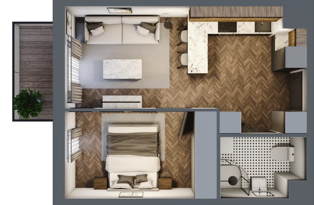 2 pokoje, mieszkanie 34,93 m², piętro 3, oferta nr B.3.89, Jabłonova Bud. B, Piaseczno, ul. Jabłoniowa