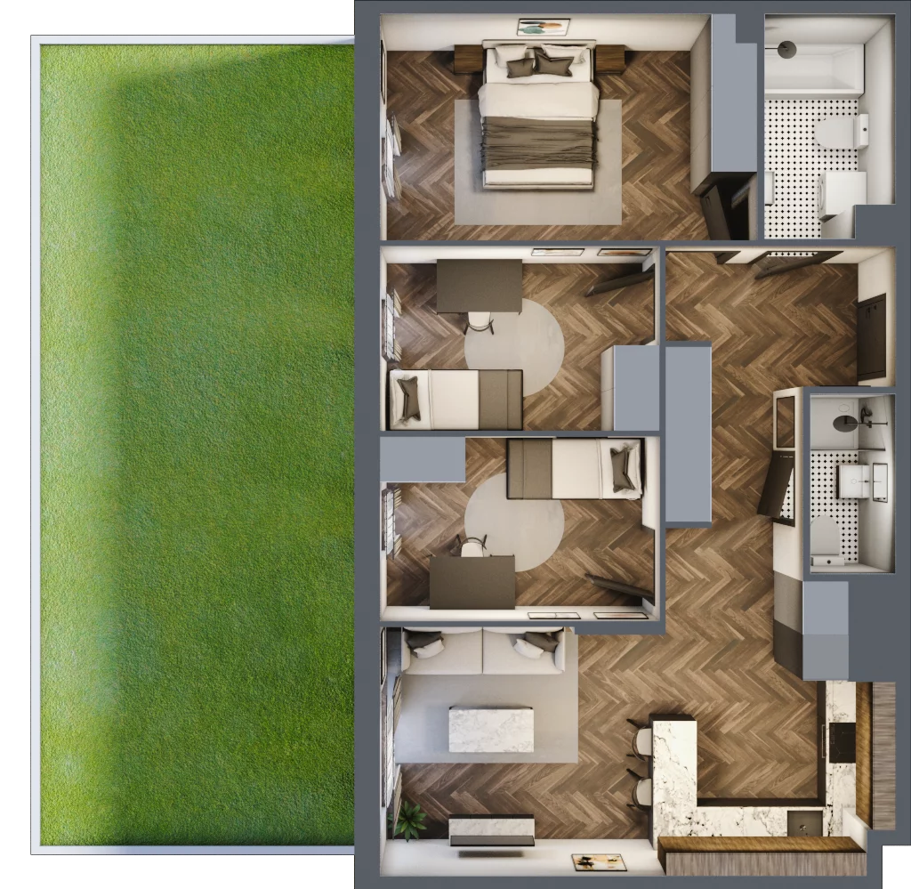 4 pokoje, mieszkanie 72,65 m², parter, oferta nr B.0.15, Jabłonova Bud. B, Piaseczno, ul. Jabłoniowa