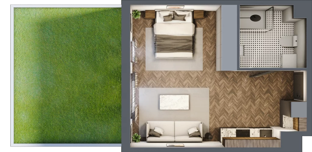 1 pokój, mieszkanie 35,64 m², parter, oferta nr B.0.17, Jabłonova Bud. B, Piaseczno, ul. Jabłoniowa