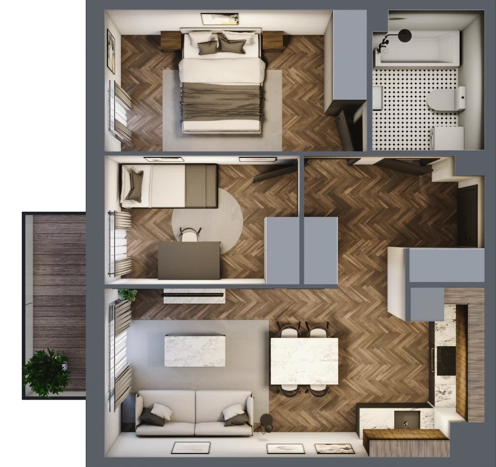 3 pokoje, mieszkanie 51,68 m², piętro 1, oferta nr B.1.39, Jabłonova Bud. B, Piaseczno, ul. Jabłoniowa