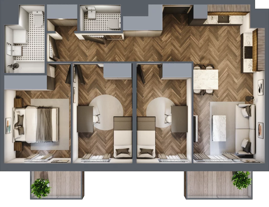 4 pokoje, mieszkanie 70,68 m², piętro 3, oferta nr B.3.93, Jabłonova Bud. B, Piaseczno, ul. Jabłoniowa