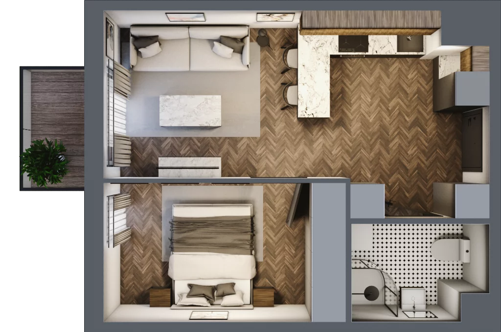 2 pokoje, mieszkanie 35,42 m², piętro 2, oferta nr B.2.68, Jabłonova Bud. B, Piaseczno, ul. Jabłoniowa