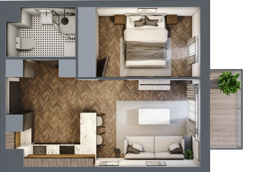 2 pokoje, mieszkanie 36,12 m², piętro 4, oferta nr B.4.109, Jabłonova Bud. B, Piaseczno, ul. Jabłoniowa