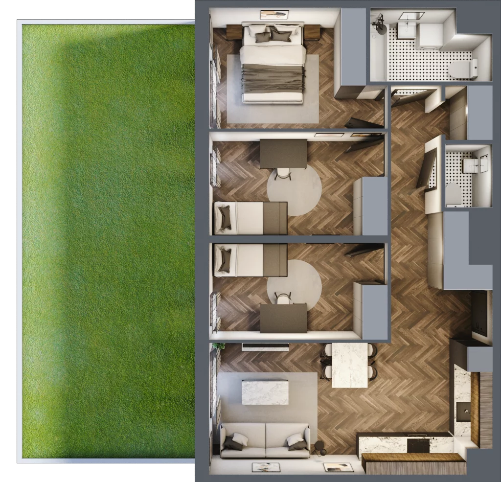 4 pokoje, mieszkanie 70,95 m², parter, oferta nr B.0.19, Jabłonova Bud. B, Piaseczno, ul. Jabłoniowa