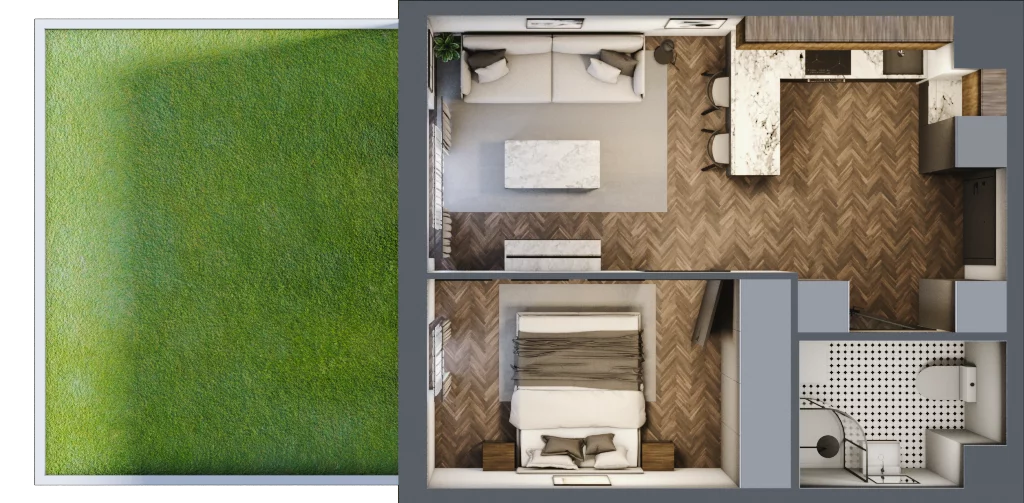 2 pokoje, mieszkanie 35,90 m², parter, oferta nr B.0.16, Jabłonova Bud. B, Piaseczno, ul. Jabłoniowa