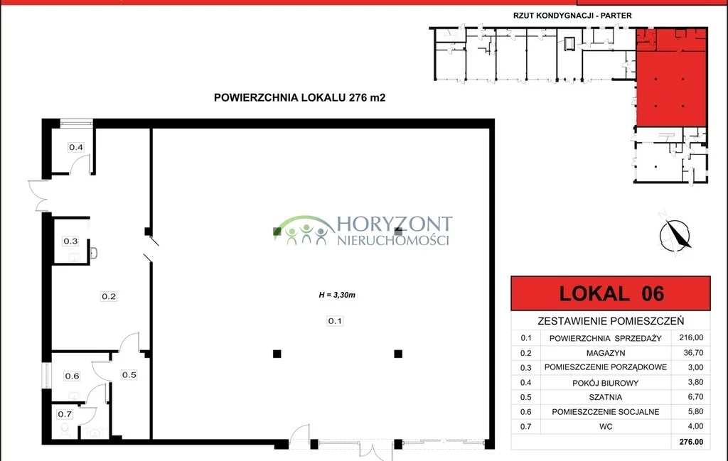 Lokal użytkowy 276,00 m², Dzierżążno, Wynajem