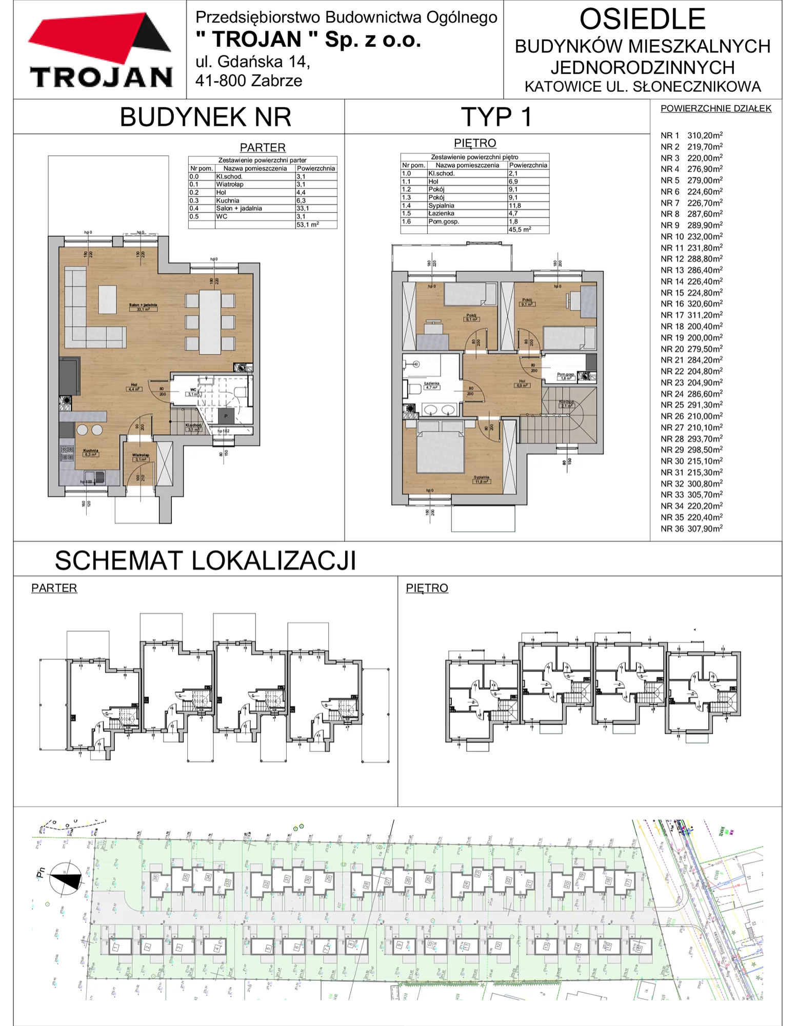 Dom 98,60 m², oferta nr 52A, Słoneczny Raj, Katowice, Piotrowice-Ochojec, ul. Słonecznikowa