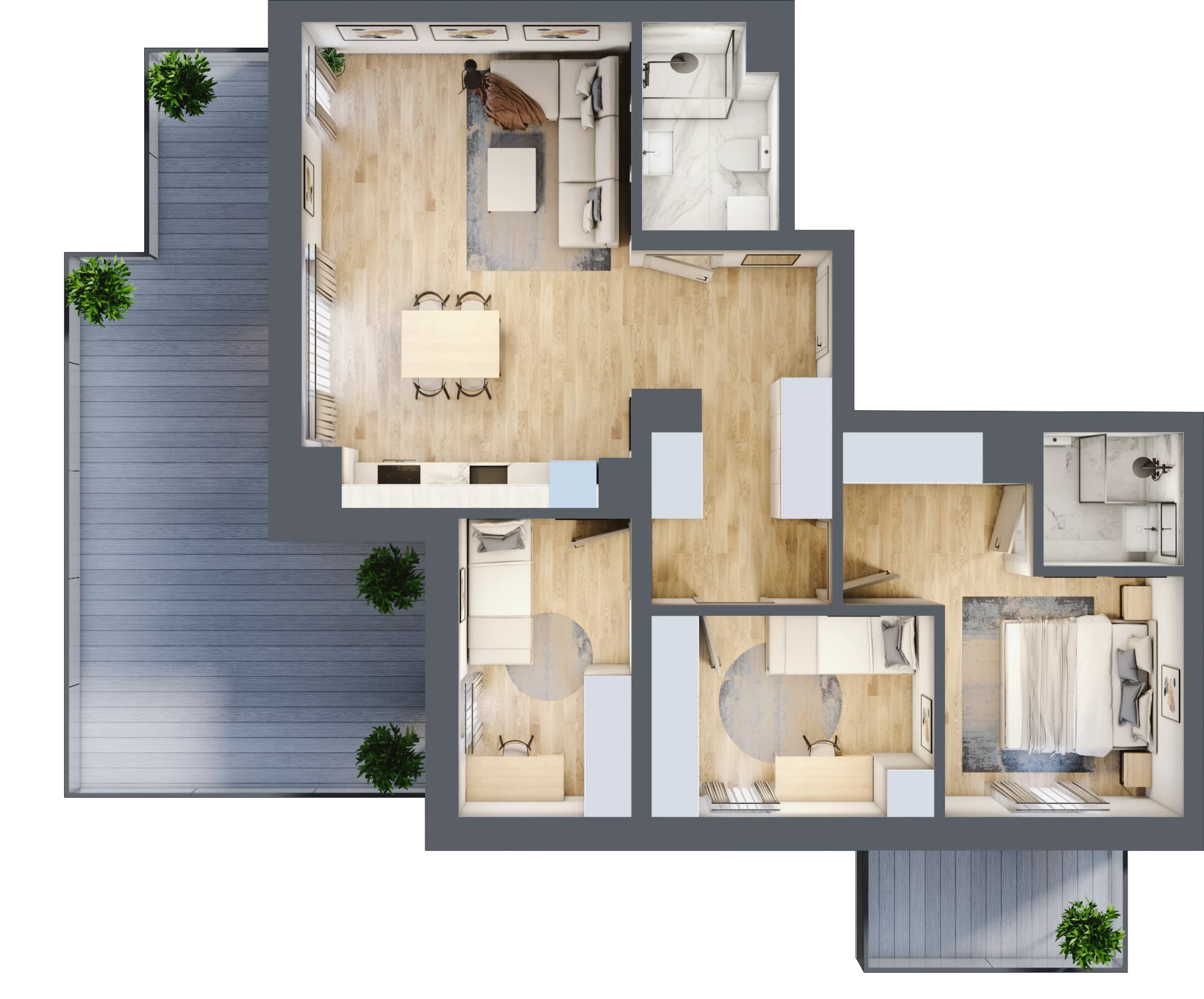 4 pokoje, mieszkanie 74,59 m², piętro 3, oferta nr A3.08, Osiedle Kwiatowe, Mysłowice, ul. Kwiatowa