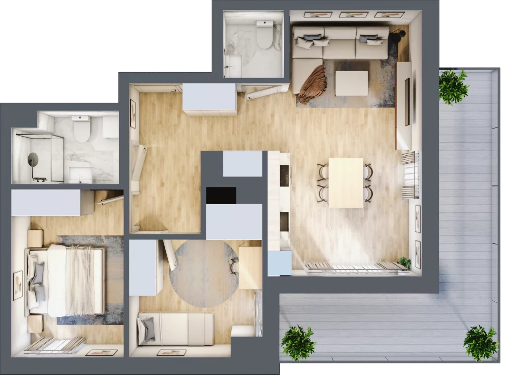 3 pokoje, mieszkanie 62,98 m², piętro 4, oferta nr A4.07, Osiedle Kwiatowe, Mysłowice, ul. Kwiatowa