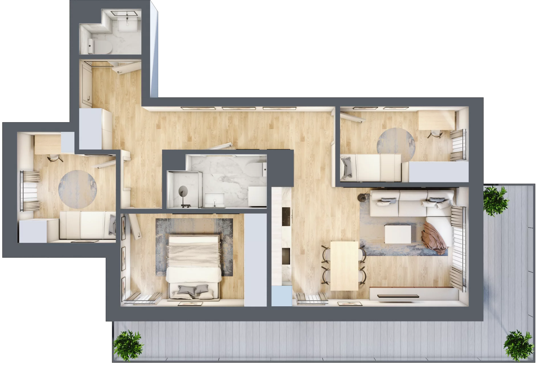 4 pokoje, mieszkanie 69,50 m², piętro 4, oferta nr B4.04, Osiedle Kwiatowe, Mysłowice, ul. Kwiatowa