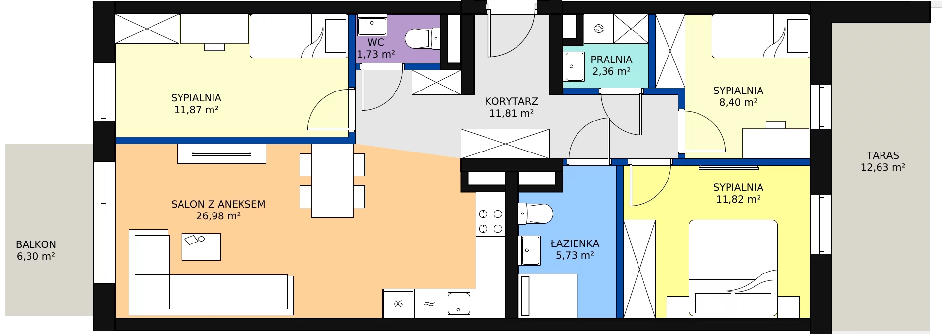 Zalety mieszkania 80.7 m², B4.08