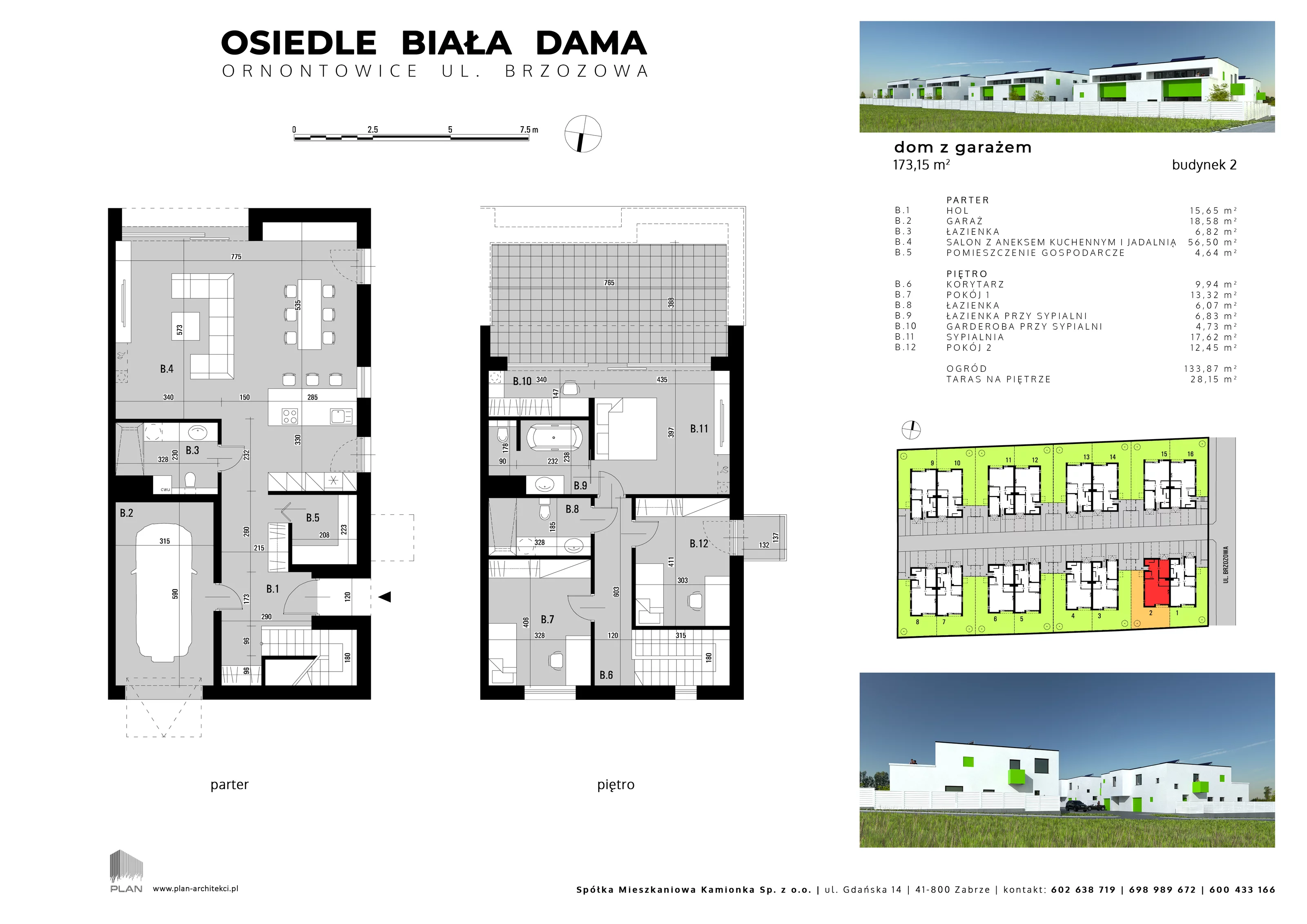 Dom 173,15 m², oferta nr 2, Osiedle Biała Dama, Ornontowice, ul. Brzozowa