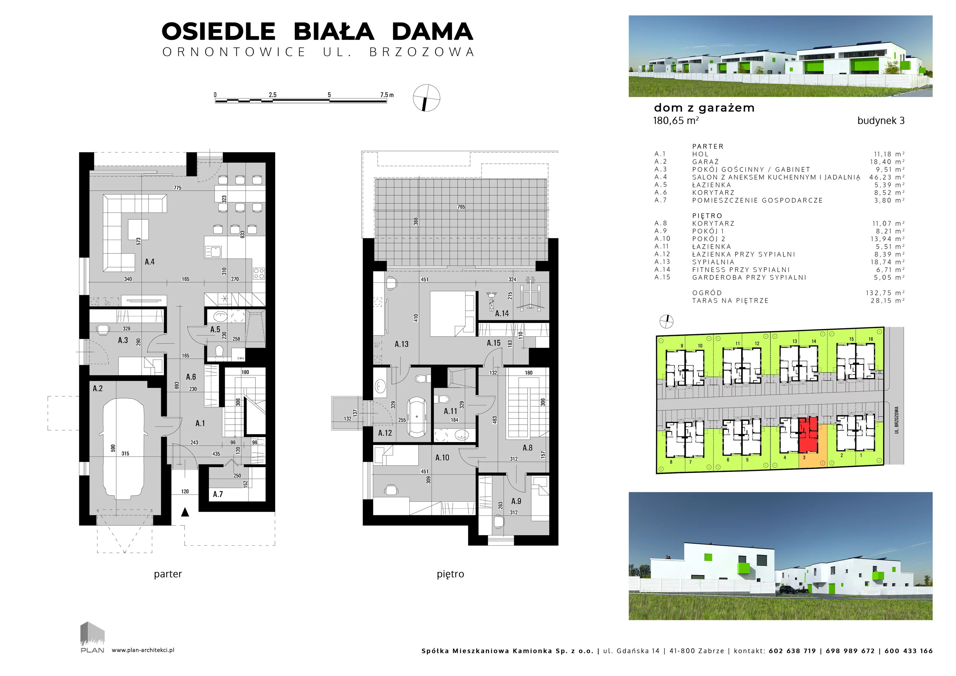 Dom 180,65 m², oferta nr 3, Osiedle Biała Dama, Ornontowice, ul. Brzozowa