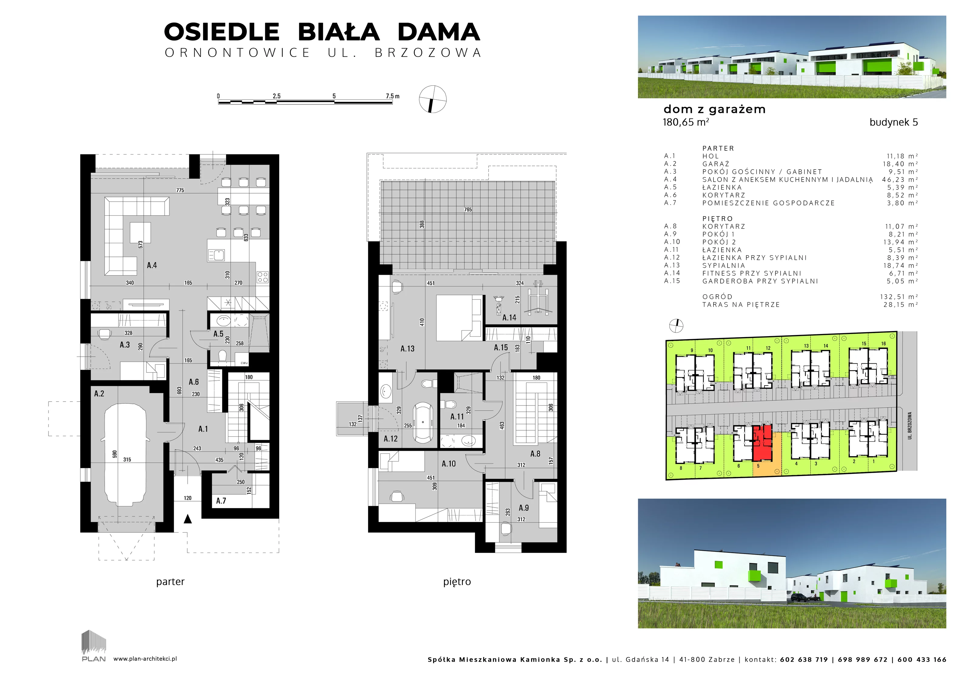 Dom 180,65 m², oferta nr 5, Osiedle Biała Dama, Ornontowice, ul. Brzozowa