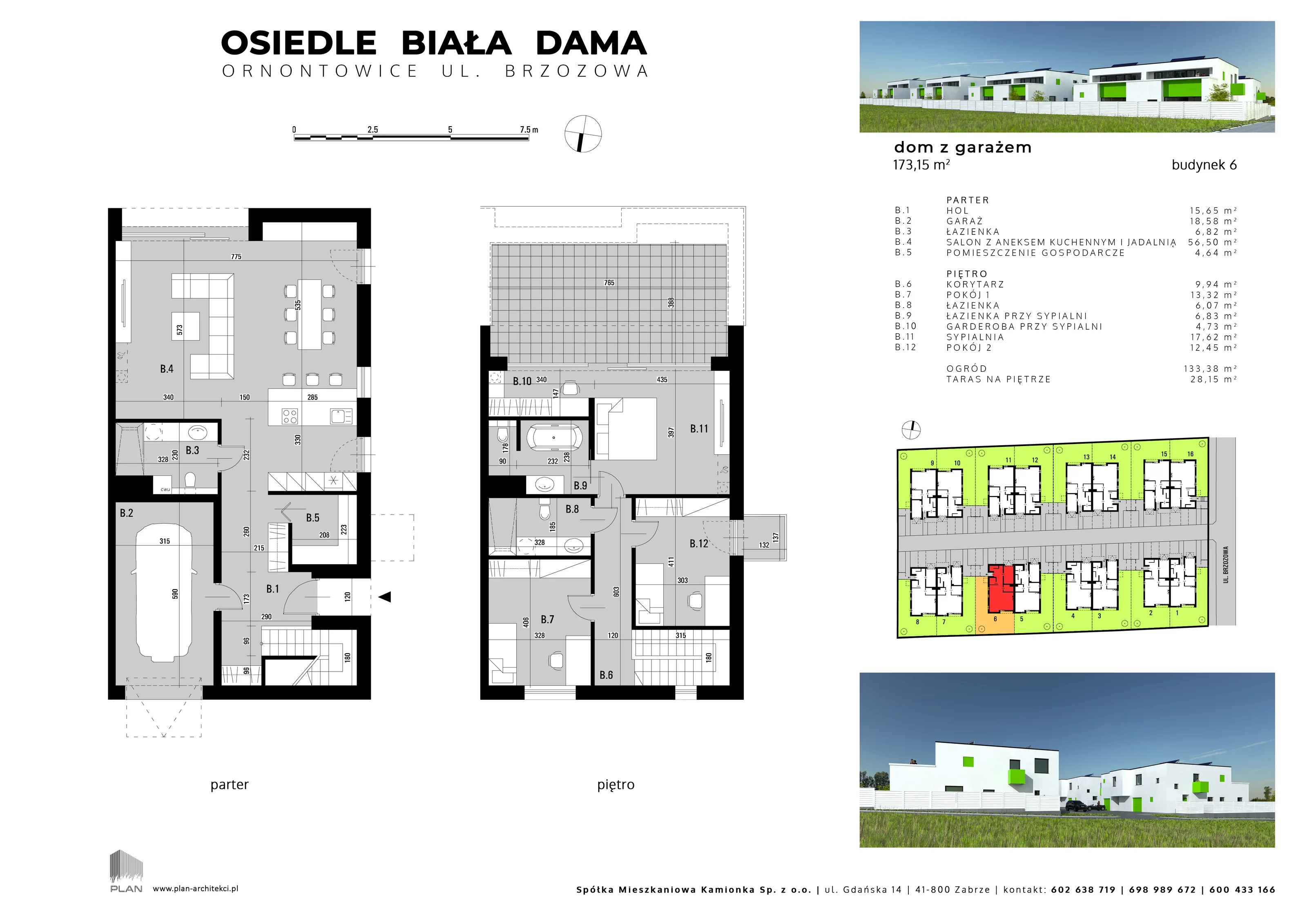 Dom 173,15 m², oferta nr 6, Osiedle Biała Dama, Ornontowice, ul. Brzozowa
