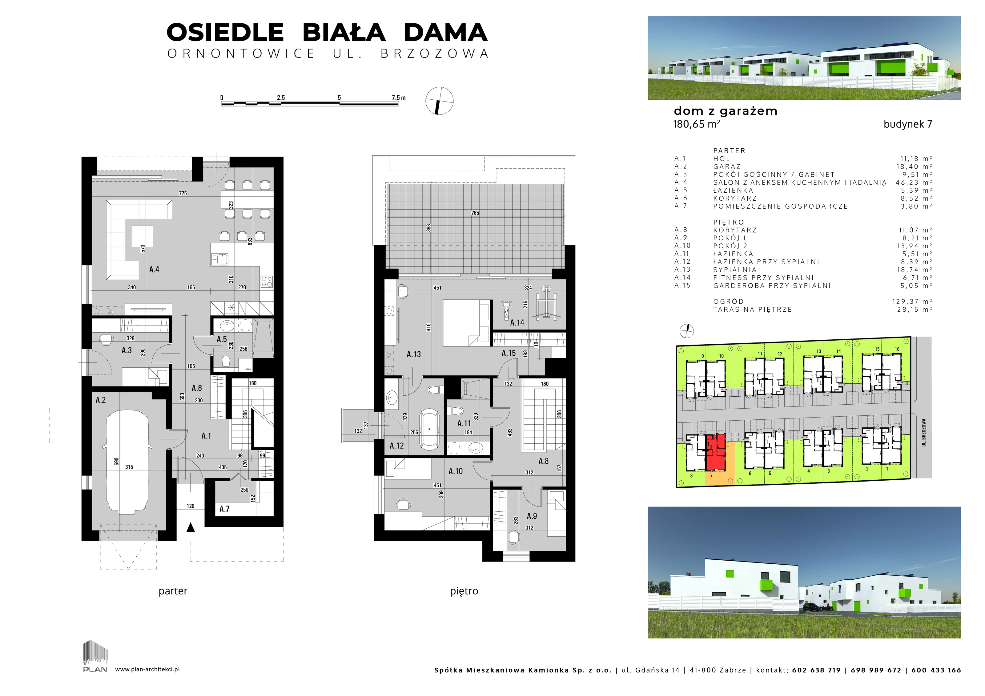 Dom 180,65 m², oferta nr 7, Osiedle Biała Dama, Ornontowice, ul. Brzozowa