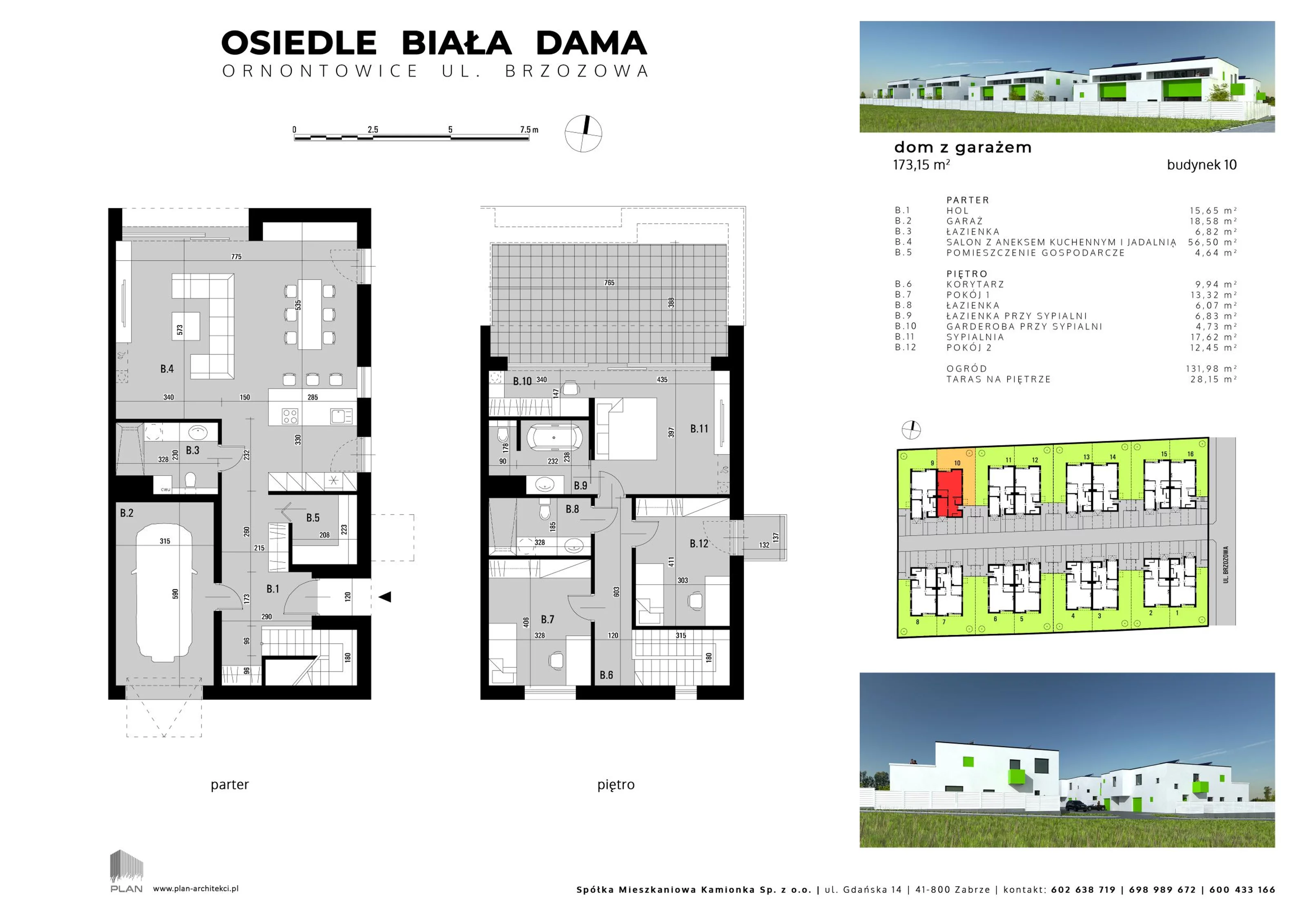 Dom 173,15 m², oferta nr 10, Osiedle Biała Dama, Ornontowice, ul. Brzozowa
